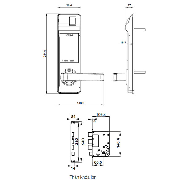 ảnh sản phẩm Khóa điện tử Hafele EL7700-TCS 912.05.584