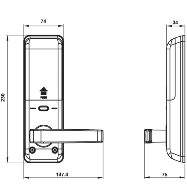 ảnh sản phẩm Khóa điện tử Hafele EL7700-TCS 912.20.560 (thân nhỏ)