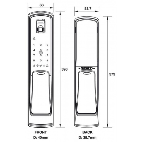 ảnh sản phẩm Khóa điện tử Hafele EL9500-TCS 912.05.315