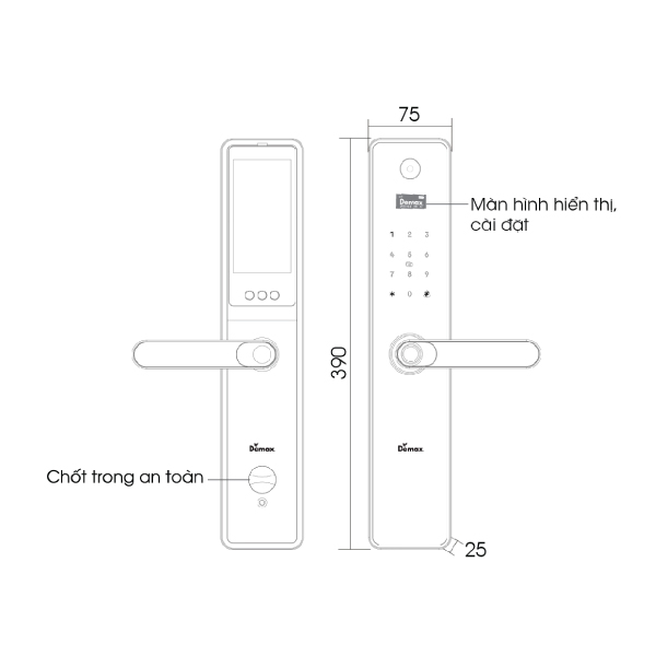 ảnh sản phẩm Khóa thông minh - Màn hình chuông Demax SL-C626 AC APP Wifi