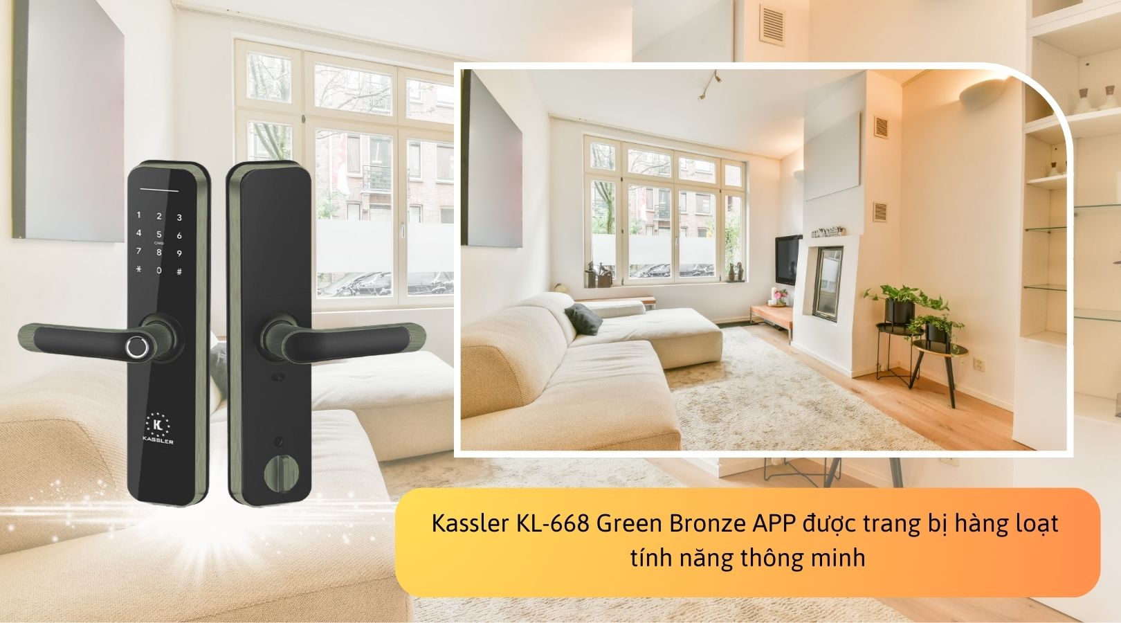 Một số tính năng nổi bật của khóa vân tay Kassler KL-668 Green Bronze APP