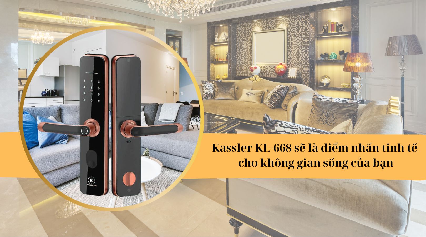 ảnh sản phẩm Khóa vân tay Kassler KL-668 Red Bronze APP