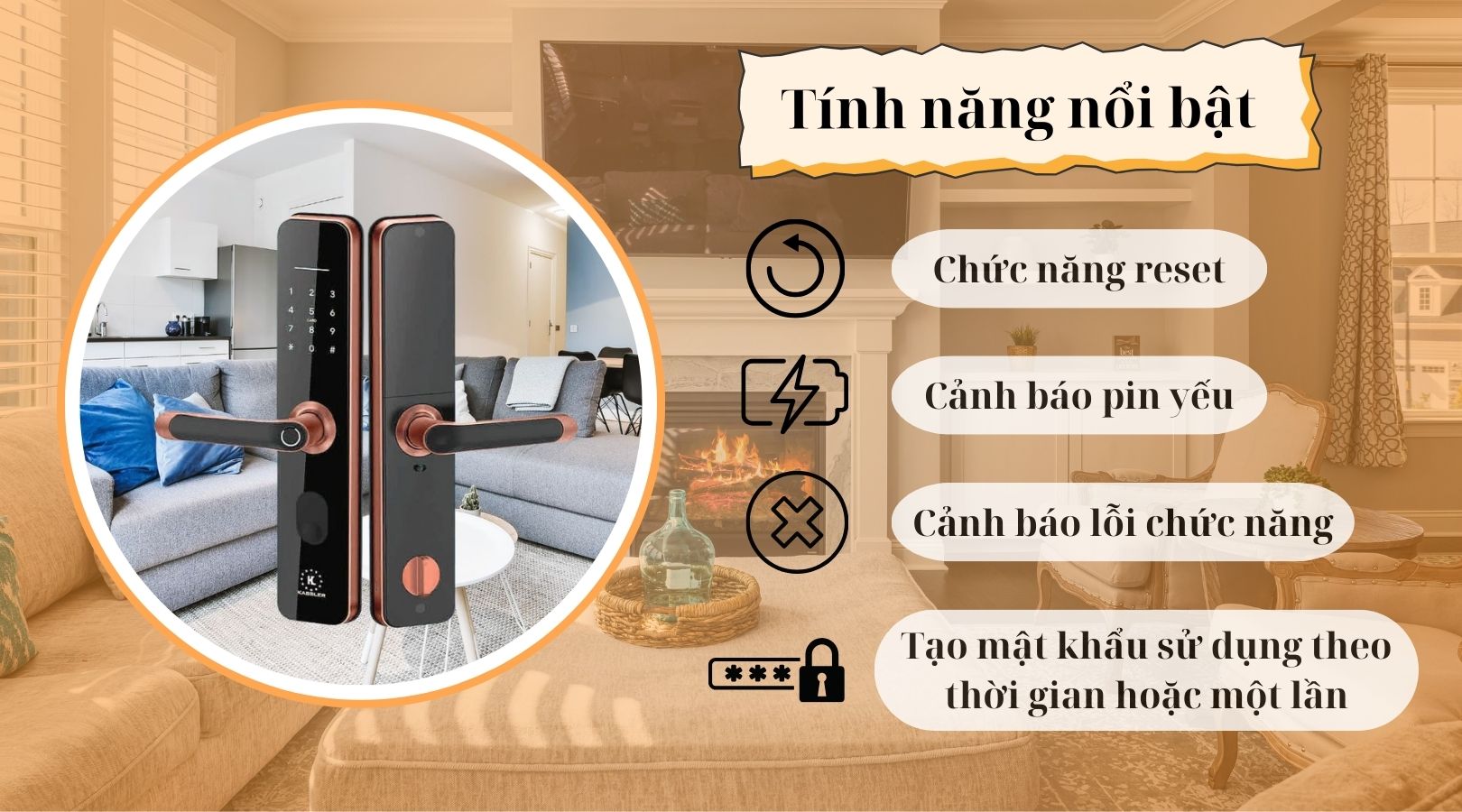 ảnh sản phẩm Khóa vân tay Kassler KL-668 Red Bronze APP