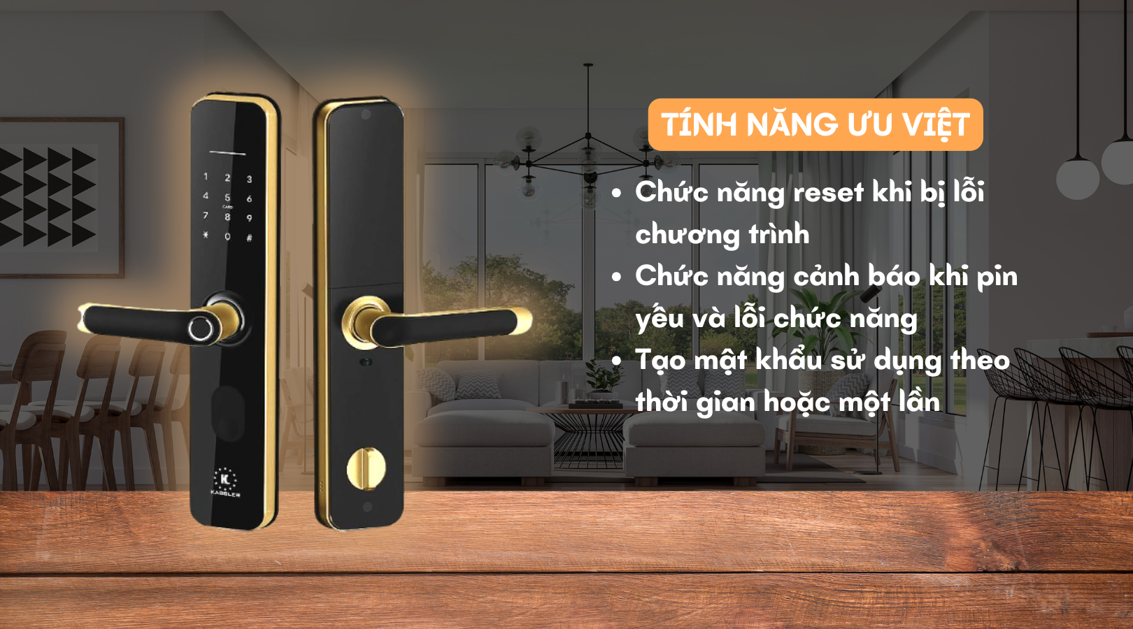 Một số tính năng nổi bật của khóa vân tay Kassler KL-696 Gold APP