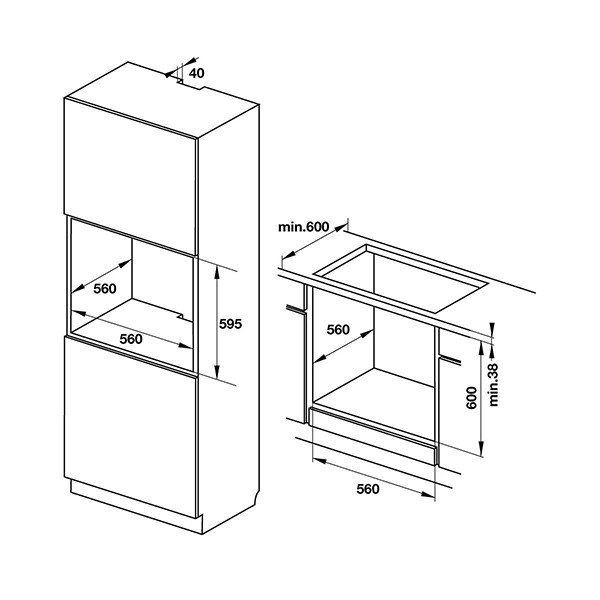 ảnh sản phẩm Lò nướng kết hợp vi sóng Hafele HMO-T60A 535.62.551