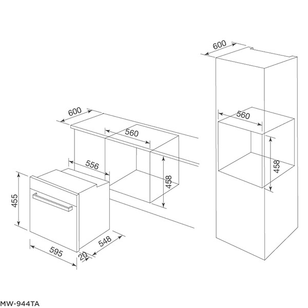 ảnh sản phẩm Lò nướng kết hợp vi sóng Malloca MW-944TF