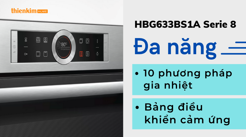 Lò nướng Bosch HBG633BS1A Serie 8 đa năng