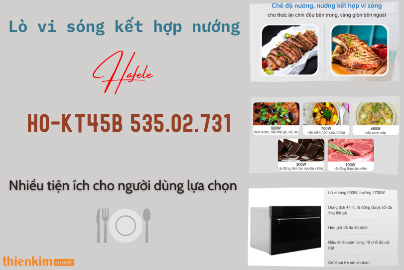 Lò vi sóng kết hợp nướng Hafele HO-KT45B 535.02.731 nhiều chức năng