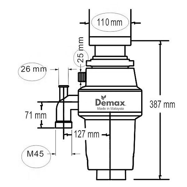 ảnh sản phẩm Máy Hủy rác Demax GS560C