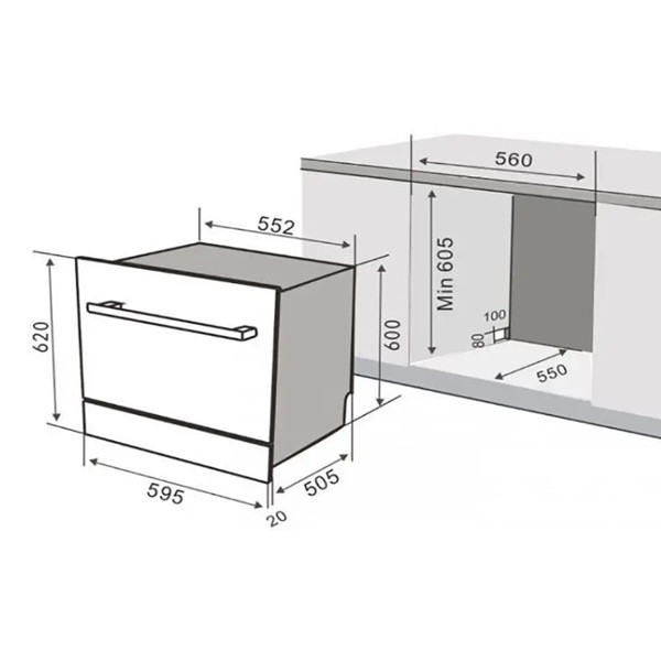 ảnh sản phẩm Máy rửa chén âm tủ Kaff KF-BISW800