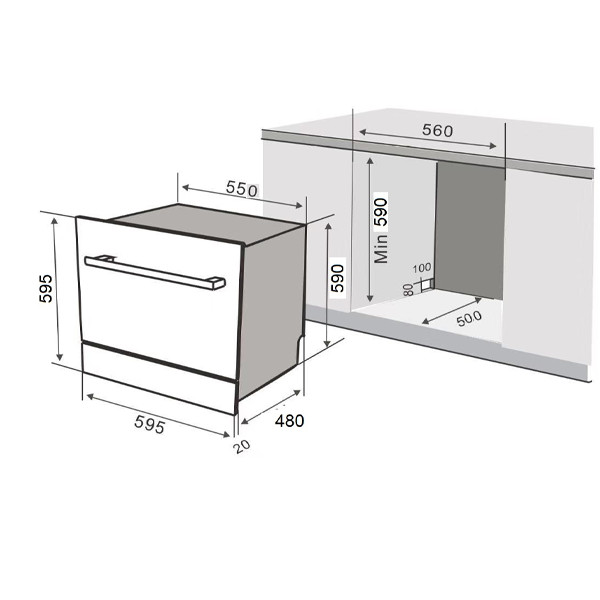 ảnh sản phẩm Máy rửa chén âm tủ KAFF KF-SW800