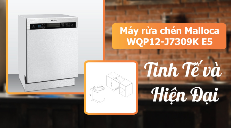 Máy rửa chén Malloca WQP12-J7309K E5