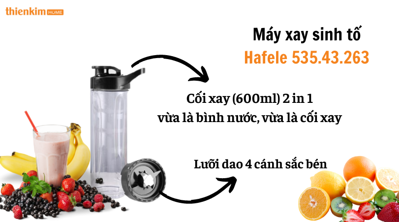 Cối xay và lưỡi dao Máy xay sinh tố Hafele 535.43.263