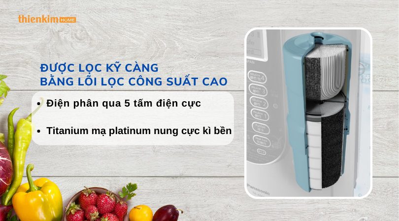 Máy lọc nước ion kiềm Panasonic TK-AS66 màng lọc cao cấp