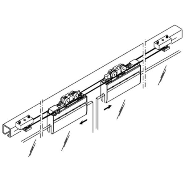 ảnh sản phẩm Bộ phụ kiện cửa trượt 2 cánh Hafele 940.44.003