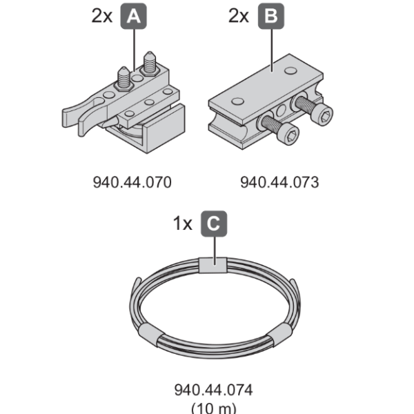 ảnh sản phẩm Phụ kiện cho cửa trượt 2 cánh Hafele 940.44.002