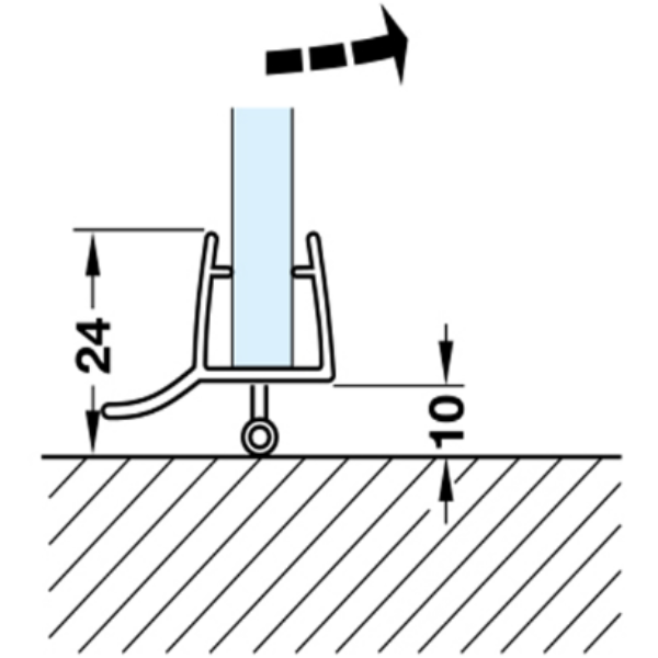 ảnh sản phẩm Ron cửa kính Hafele 950.06.740