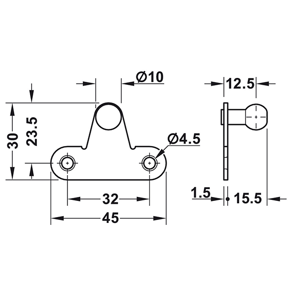 ảnh sản phẩm Pittong đẩy cánh tủ Hafele 373.82.001