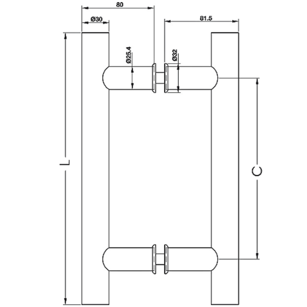 ảnh sản phẩm Tay nắm kéo chữ H C-C 400mm Hafele 499.68.035