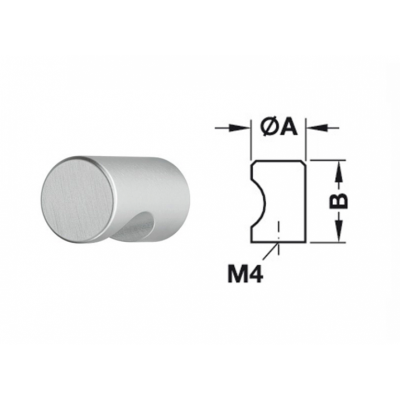 ảnh sản phẩm Tay nắm tròn Hafele Mạ màu bạc 15x22mm 135.93.902