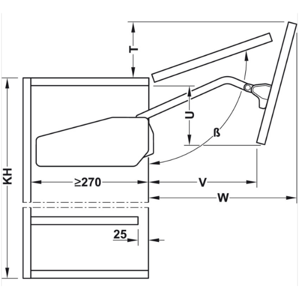 ảnh sản phẩm Tay nâng Hafele Free Fold Short G5fs 493.05.737