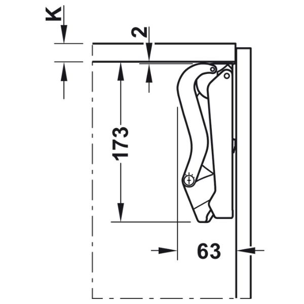 ảnh sản phẩm Tay nâng 1 cánh Hafele Free Space màu đen 372.27.352