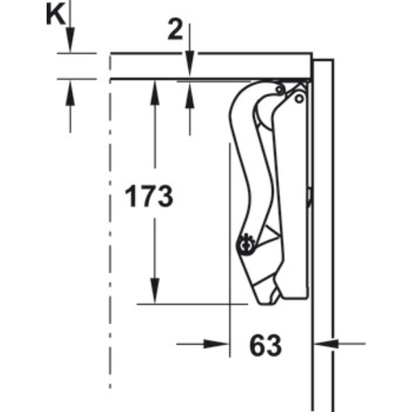 ảnh sản phẩm Tay nâng 1 cánh Hafele Free Space màu đen 493.05.921