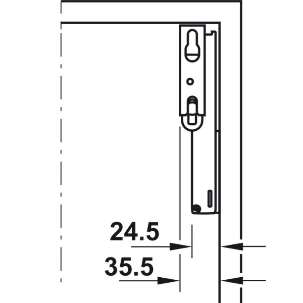 ảnh sản phẩm Tay nâng 1 cánh Hafele Free Space màu trắng 493.05.910