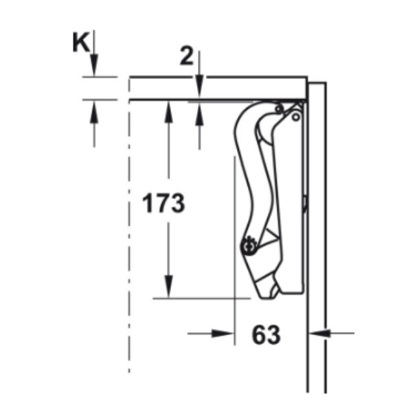 ảnh sản phẩm Tay nâng 1 cánh Hafele Free Space màu trắng 493.05.913