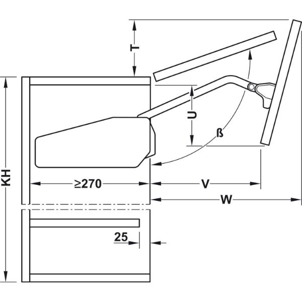 ảnh sản phẩm Tay nâng 2 cánh Hafele Free Fold Short E4fs 493.05.893