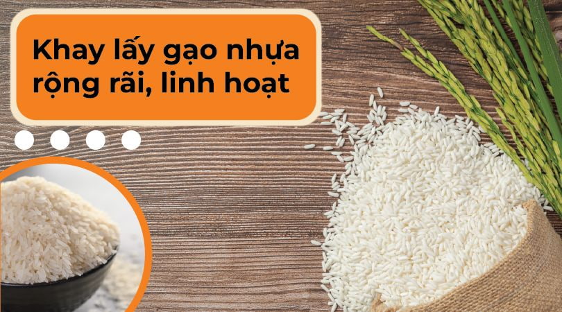 GR01.20 - Khay lấy gạo nhựa rộng rãi