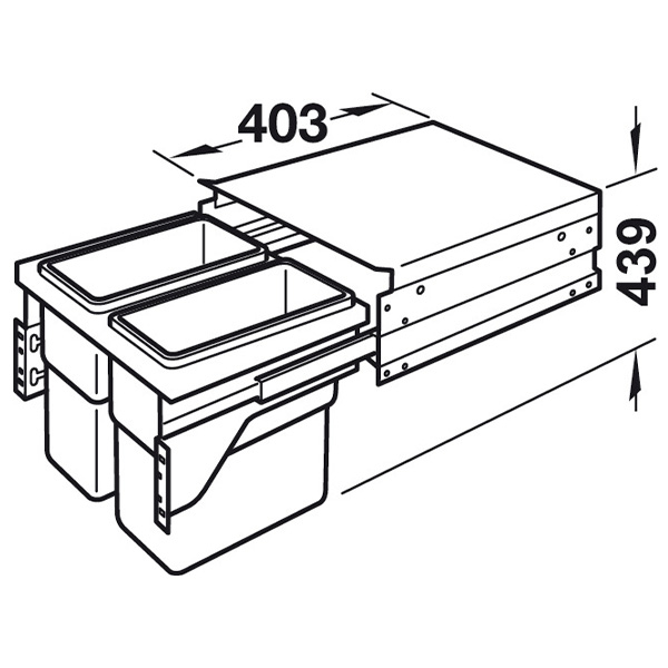 ảnh sản phẩm Thùng rác có ray kéo Hafele 502.73.901