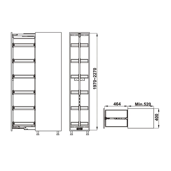 ảnh sản phẩm Tủ đồ khô Hafele Kosmo Kara Pull 595.80.803