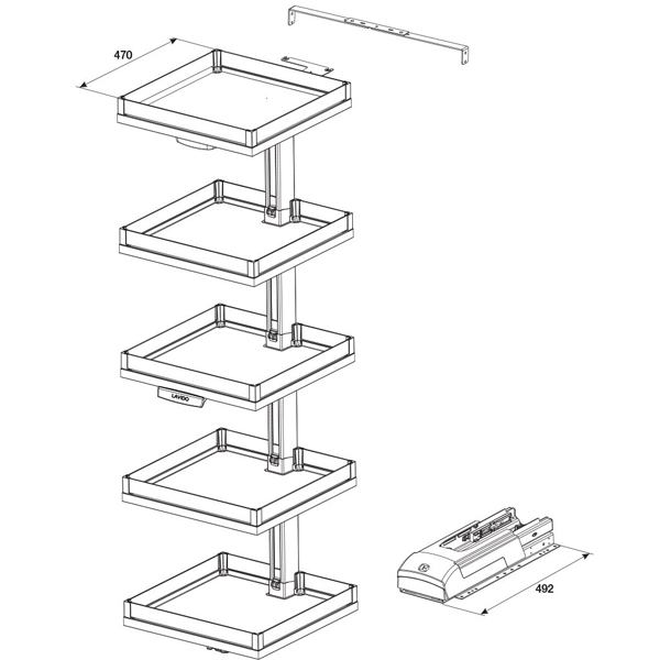 ảnh sản phẩm Tủ kho kessebohmer Convoy Lavido Hafele 549.62.906