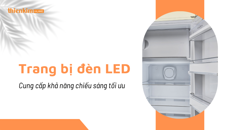 Trang bị đèn LED Tủ lạnh Smeg FAB28RCR5 535.14.545