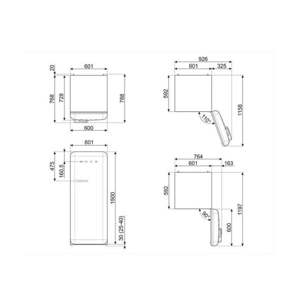 ảnh sản phẩm Tủ lạnh Smeg FAB28RPB5 535.14.618