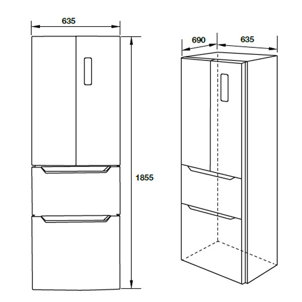 ảnh sản phẩm Tủ lạnh Hafele HF-MULA 534.14.040