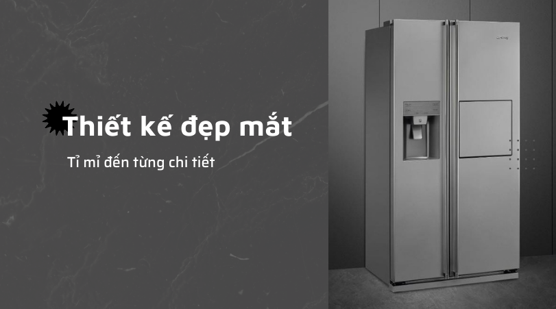 Thiết kế đẹp mắt Tủ lạnh SMEG SBS662X 535.14.999