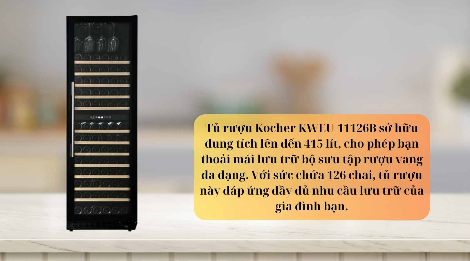 ảnh sản phẩm Tủ rượu Kocher KWEU-11126B