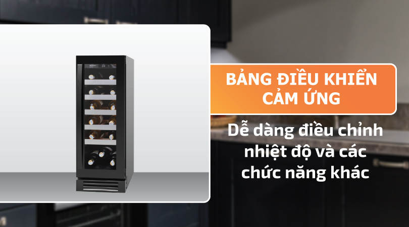 Tủ bảo quản rượu Malloca MWC-20BG Bảng điều khiển 