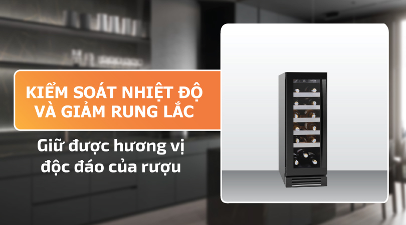 Tủ bảo quản rượu Malloca MWC-20BG kiểm soát nhiệt độ