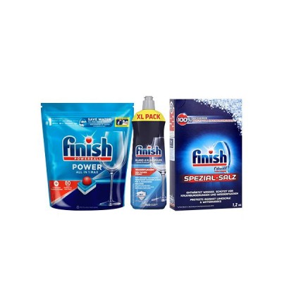 ảnh sản phẩm Combo Viên rửa bát Finish CLASSIC 80V + Muối 1.2KG + Nước bóng 800ML