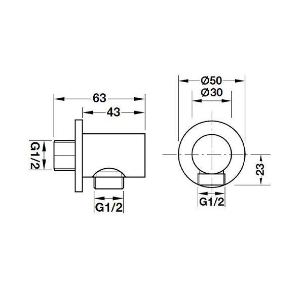 ảnh sản phẩm Bộ tiếp nước dạng tròn Hafele 485.60.060