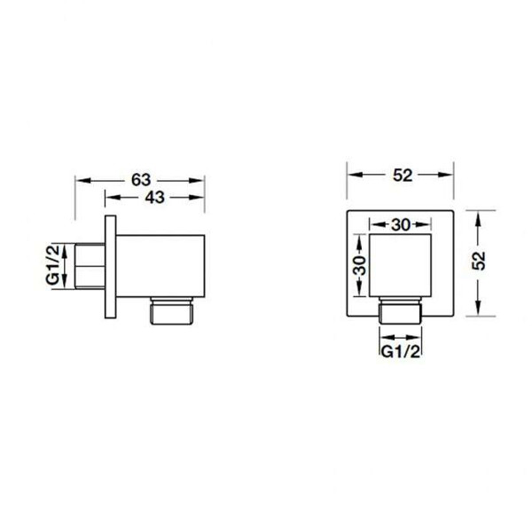 ảnh sản phẩm Bộ tiếp nước dạng vuông Hafele 485.60.061