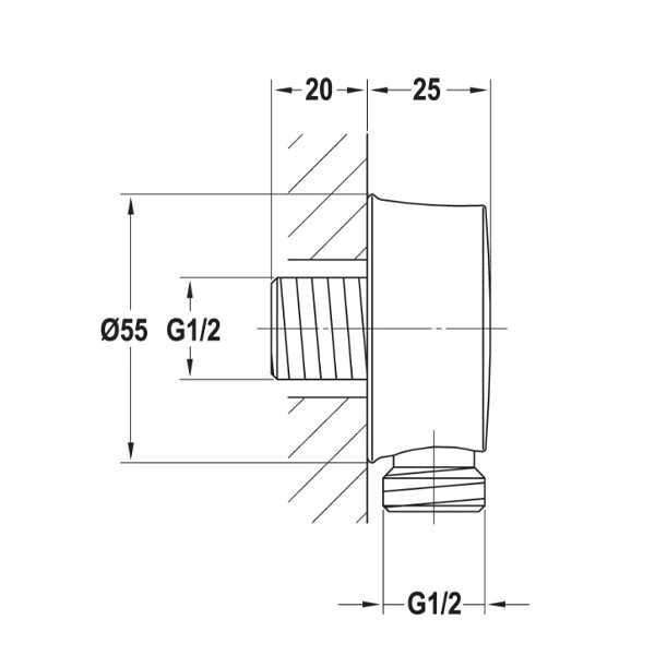 ảnh sản phẩm Phụ kiện cấp nước sen tay Hafele Kyoto 589.35.040