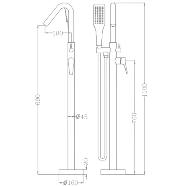 ảnh sản phẩm Sen tắm bồn Euroking EU-51011-1