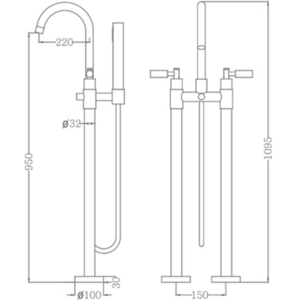 ảnh sản phẩm Sen tắm đặt sàn Euroking EU-51003