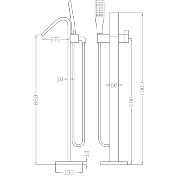 ảnh sản phẩm Sen tắm đặt sàn Euroking EU-61001-1A