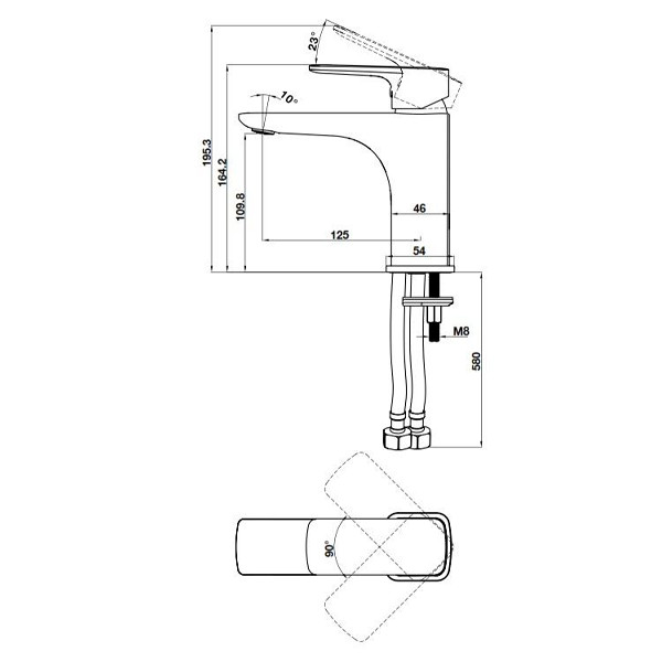 ảnh sản phẩm Vòi trộn Hafele Kobe 100 589.15.030