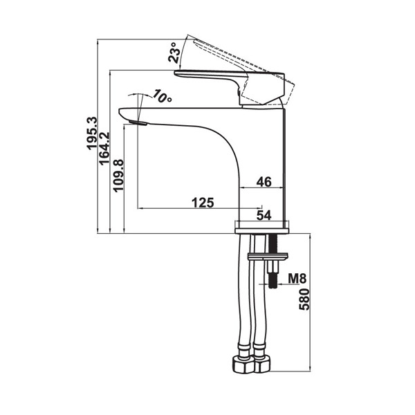 ảnh sản phẩm Vòi trộn lavabo có xả kéo Hafele Kobe 589.15.001